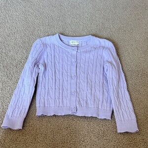 Crewcuts Light Lavender Cable-Knit Button Front Cardigan